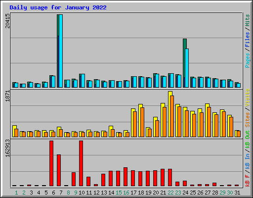 Daily usage for January 2022
