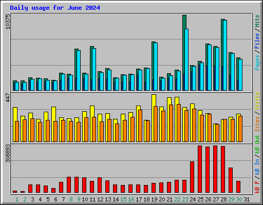 Daily usage for June 2024
