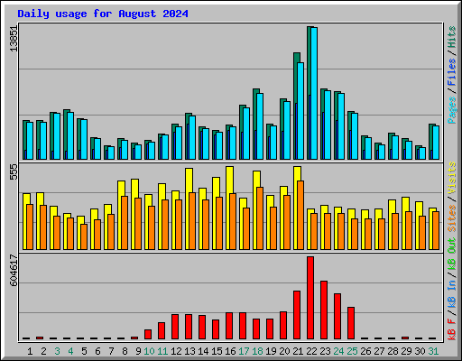 Daily usage for August 2024