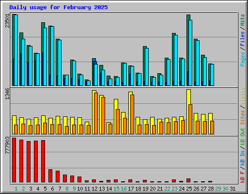 Daily usage for February 2025