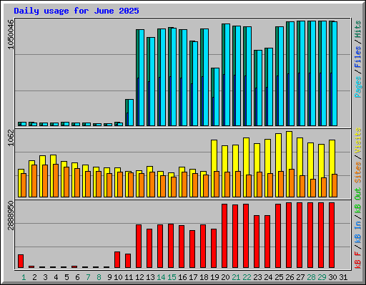 Daily usage for June 2025