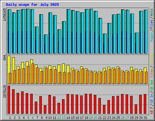 Daily usage for July 2025