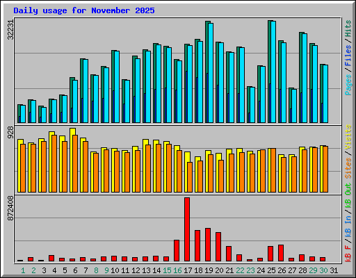 Daily usage for November 2025