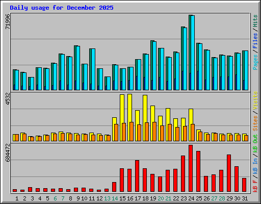 Daily usage for December 2025