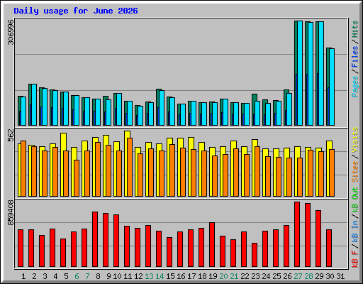 Daily usage for June 2026