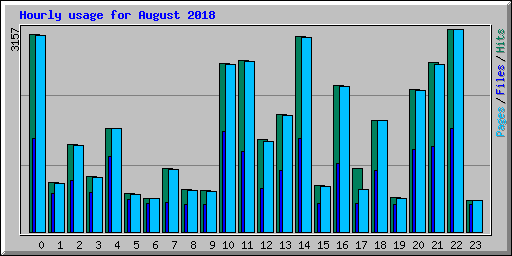 Hourly usage for August 2018