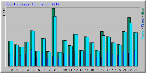 Hourly usage for March 2019