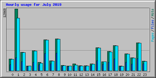 Hourly usage for July 2019