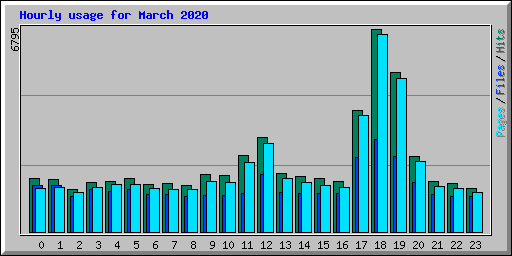 Hourly usage for March 2020