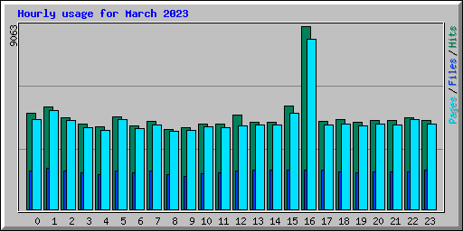 Hourly usage for March 2023