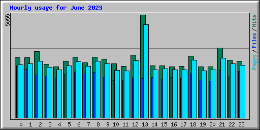 Hourly usage for June 2023