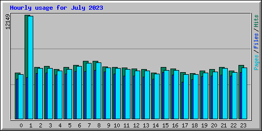 Hourly usage for July 2023