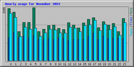 Hourly usage for November 2023